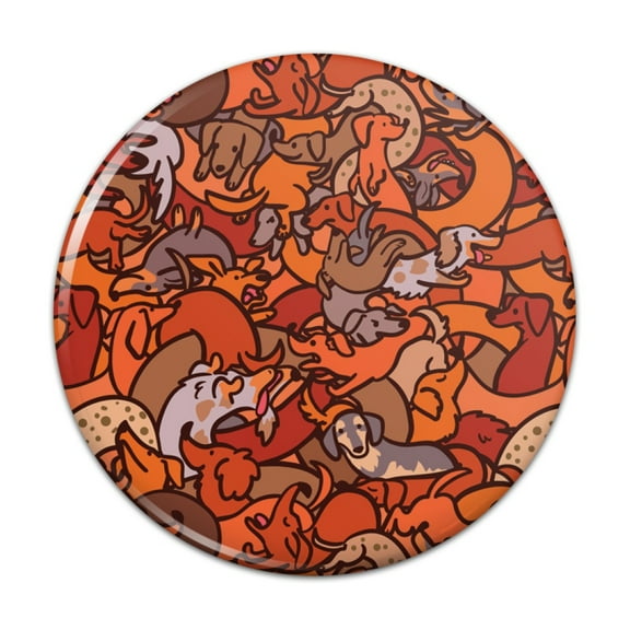 Too Many Dachshunds Wiener Dog Pattern  Pinback Button Pin