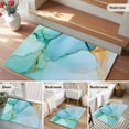 thumbnail image 5 of 2x3 Ft Entryway Area Rug, Teal Marble Kitchen Rug Runner Washable Floor Mat, Modern Abstract Luxury Ink Painting Non Slip Indoor Door Mat Throw Carpet for Bathroom Living Room Bedroom, 5 of 8