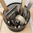 thumbnail image 6 of Taicans Metal Mesh Pen Holder,Round Pencil Cup Desk Organizer,5.2x6in Stationery Storage Basket for Office,Home,Makeup Brushes,1PCS, 6 of 7