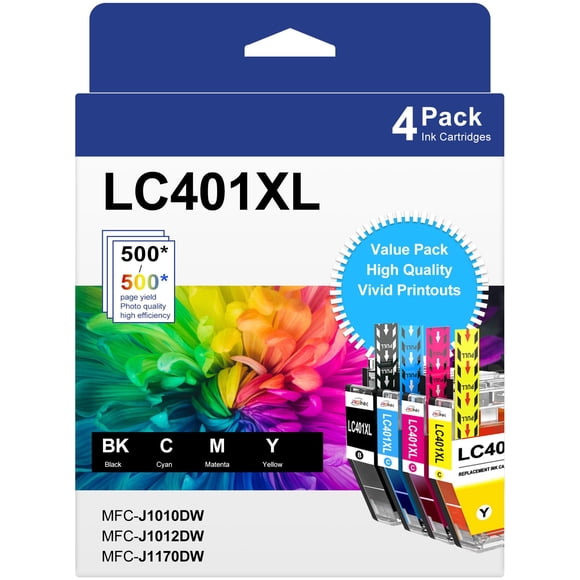 Cartuchos de tinta RGink LC401XL de alto rendimiento para impresora Brother