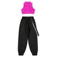 thumbnail image 4 of Yruioon Kids Girls Athletic Gymnastics Outfits 2 Piece Vest Tops with Sweatpants Joggers Set Hot Pink 16, 4 of 7