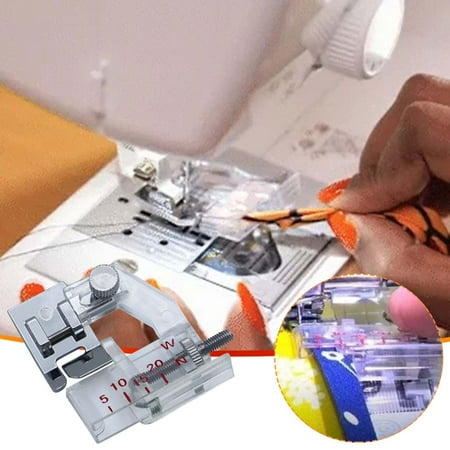 Bias Tape Binding Presser Foot for Industrial and Home Sewing Machines – Adjustable 0.5-2cm Metal and Plastic with Clear Viewing Window for Twill Tape Sewing and Fabric Binding Bias Tape Binding Presser Foot for Industrial and Home Sewing Machines – Adjustable 0.5-2cm Metal and Plastic with Clear Viewing Window for Twill Tape Sewing and Fabric Binding