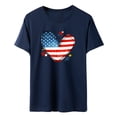 thumbnail image 2 of Joernso Independence Day Heart Unisex T-shirt Anti-wrinkle Exquisite Edging Polyester Tee Top for Daily, 2 of 8