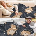 thumbnail image 5 of 70x55 Inches Glow in The Dark Blanket Cozy Throw Camping Blankets for Home and Outdoor Use Capybara Astronauts, 5 of 8