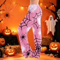 thumbnail image 6 of Domzest Halloween Pajama Pants Women Halloween Graphic Wide Leg Pj Bottoms Drawstring Elastic Waisted Funny Sleepwear Light Purple XXL, 6 of 6