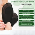 thumbnail image 6 of 1 Pair Sock-Style Ball of Foot Cushions for Women, Forefoot Cushion Pads Metatarsal Pads for Women High Heel, Black, 6 of 8