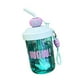 thumbnail image 1 of ¡Gran oferta! Botellas de agua con pajita a prueba de fugas sin BPA, vasos mezcladores para batidos de proteínas, botella esmerilada con asa de transporte para viajes,, 1 of 2