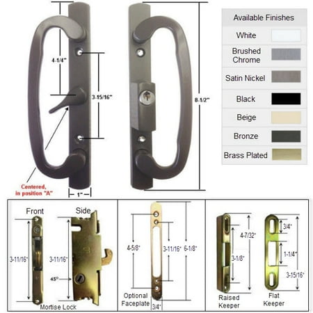 Sliding Glass Patio Door Handle Kit With Mortise Lock And Keepers A Sliding Glass Patio Door Handle Kit With Mortise Lock And Keepers A Position
