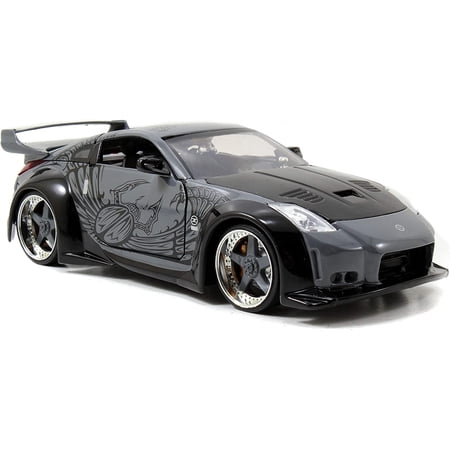 Jada Toys Fast & Furious 1:24 D.K.'s Nissan 350Z Die-cast Car, Toys for Kids and Adults, Grey and Black (97172)