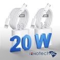 thumbnail image 1 of Cargador Pared USB C Rápida InnotechSc para iPhone 15/15 Pro/15 Pro Max 2 Adaptadores PD 20W con Cable Trenzado USB C 6 y 10 Pies, 1 of 9