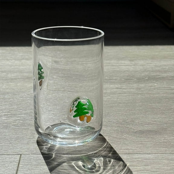 The Big Save karymi Christmas Stained Glass Cup Holiday Pattern Party Table Decor Colorful Design Beverage Glass Gift for Family Friends Birthday Gifts Winter Savings New & Trending