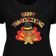 thumbnail image 4 of Inktastic Happy Thanksgiving Cute Turkey in Pilgrim Hat Women's Plus Size T-Shirt, 4 of 5