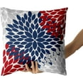 thumbnail image 3 of 4th of July Pillow Covers 18X18 in Patriotic Red Navy Blue Dahlias Floral Decorative Couch Pillow Cases Set of 2 Farmhouse Rustic Throw Pillows Home Decor for Room Bedroom Bed Cushion Outdoor, 3 of 6