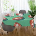 thumbnail image 3 of Yayeee Tablecloths 54" x 54" Rectangle Wrinkle Resistant Party Table Cover, Brown American Footballs, 3 of 8