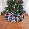 thumbnail image 2 of FMSHPON Flamingo Hibiscus Print Xmas Christmas Tree Skirt Stand Mat for Holiday Party Decoration Indoor Outdoor 36 inches, 2 of 3
