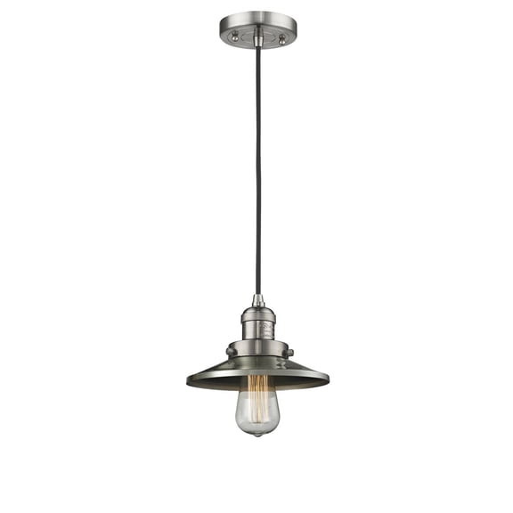 201C-SN-M2-LED-Innovations Lighting-Railroad - 8 Inch 3.5W 1 LED Mini Pendant  Brushed Satin Nickel