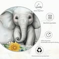 thumbnail image 3 of Elephant Cute Funny Shower Curtain Set 72Wx72H Inches Kids Child Sunflower Aqua Animal Hilarious Lovely Waterproof Bathroom Curtain with 12 Hooks, 3 of 7