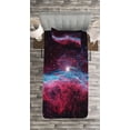 thumbnail image 3 of Ambesonne Nebula Quilted Bedspread Set 2 Pcs, Outer Space Stars Galaxy, Twin Size, Magenta and Black, 3 of 3