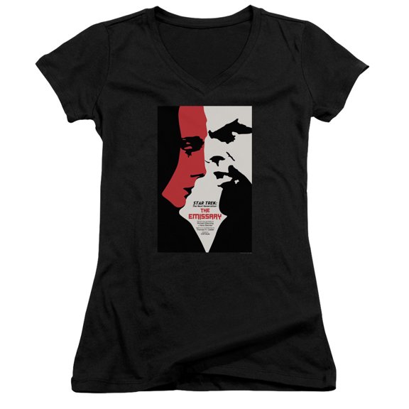 Star Trek Tng Season 2 Episode 20 Junior Women's V-Neck T-Shirt Black