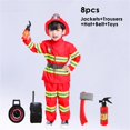 thumbnail image 1 of Disfraz De Halloween Para Niños Bombero Uniforme Sam Juego De Rol Ropa De Trabajo Traje De Niño Niña Rendimiento Disfraces De Fiesta \, 1 of 4