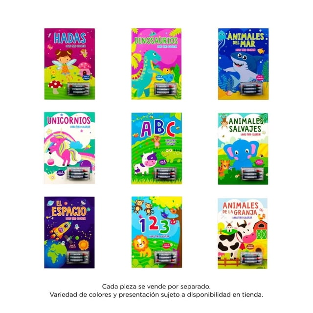 Libro para Colorear Silver Dolphin Colección Crayones Varios Modelos 1 pza