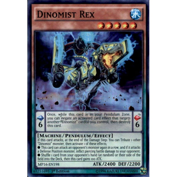 YuGiOh 2016 Mega-Tin Mega Pack Super Rare Dinomist Rex MP16-EN198