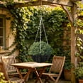 thumbnail image 4 of Faux Rattan Round Hanging Planter Basket, Woven Flower Pot Available In Beige Coffee Black, Lightweight Hanging Vase for Balcony Green Plants, Potted Ivy and Indoor Window Floral Decor, 4 of 7