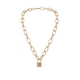 thumbnail image 2 of Collar para mujer, joyería para mujer, collar vintage dorado con cadena grande y candado, joyería para mujer, collar de aleación., 2 of 5