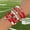 01 Mix Color 6761, variant on NICKSUN Game Day Bracelets for Women - Red, Black, Blue Heishi Clay Beaded Stretch Bracelets - Stackable Sports Charm Bracelet Bangles - Football Mom Accessories & Outfits Jewelry Gifts