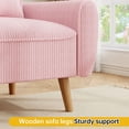 thumbnail image 2 of Sobaniilo 47" Small Modern Loveseat Sofa, Mid Century Linen Fabric 2-Seat Sofa Couch Tufted Love Seat with Back Cushions and Tapered Wood Legs for Living Room, Bedroom and Small Space (Pink), 2 of 7