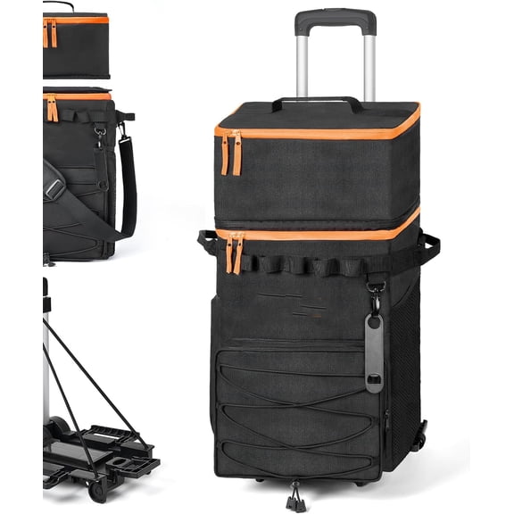 Soft Cooler with Wheels and Handle Collapsible Ice Chest Rolling Cooler for Beach Camping Travel and Picnic