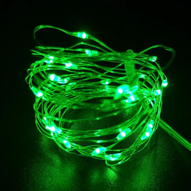 Guirnaldas de luces LED de alambre de cobre, decoración navideña para habitación, Navidad, hogar, vacaciones de Año Nuevo, 10 piezas, 1m, 3m, 5m