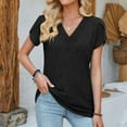 thumbnail image 2 of Womens Fashion Casual Top V Neck T Shirts Summer Short Sleeve Casual Loose Top, 2 of 2