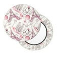 thumbnail image 2 of Picia Romantic Travel In Paris pattern Round Stool Covers Comfy Seat Covers Stretch Removable WashableChair Slipcover Round Bar Chair Cushion Cover-14 inch, 2 of 7