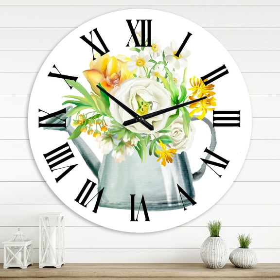 Designart 1 in Quartz Farmhouse Wall Clock