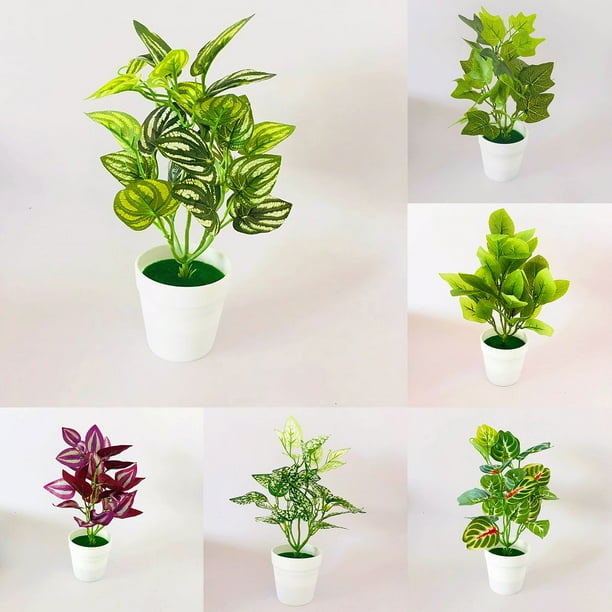 Windfall Artificial Plants, Faux Tabletop Greenery Clear Glass Pots