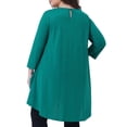 thumbnail image 4 of DARING DIVA Women's Plus 3/4 Sleeve High Low Top Casual Blouse Tunic Shirt 1X Green, 4 of 6