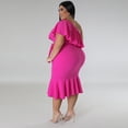 thumbnail image 5 of AURA Women Plus Size Sleeveless Midi Dress Casual Slim Fit Summer Ruffle Hem Dress, 5 of 7