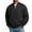 Black, variant on Men's Faux Suede Bomber Jacket Fall Spring Casual Full Zip Baseball Collar Ribbed Trim Loose‑Fit Jackets