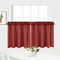 thumbnail image 1 of GlowSol Kitchen Curtains 30" x 30" Classical Waffle Woven Textured Blackout Short Tier Curtains for Bathroom Cafe, Burgundy, 2 Panels, 1 of 6
