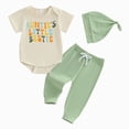 thumbnail image 6 of CAUYDY 0 3 6 9 Months 1T 2T Baby Boy Bodysuit Set Infant Boys Short Sleeved Romper Newborn Fall Winter Clothing Toddler Outfit Sizes 0-3 Months,Green, 6 of 7