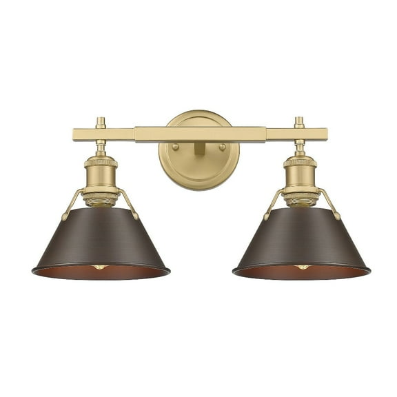 Orwell 2-Light Vanity Light in Brushed Champagne Bronze with Rubbed Bronze
