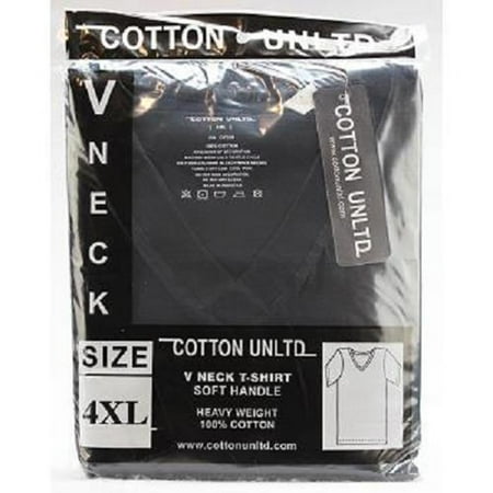 Blk Neck - Style Wear T-Shirt - V Neck Blk 4Xl - 1 count only