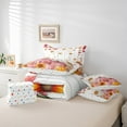 thumbnail image 6 of Manfei Pink Orange Pumpkin 7-Piece Bedding Comforter Set,Fall Maples King Bedding Sets,Rustic Flower Floral Bed Sheets For Teens,Breathable Home Decor Reversible, 6 of 8