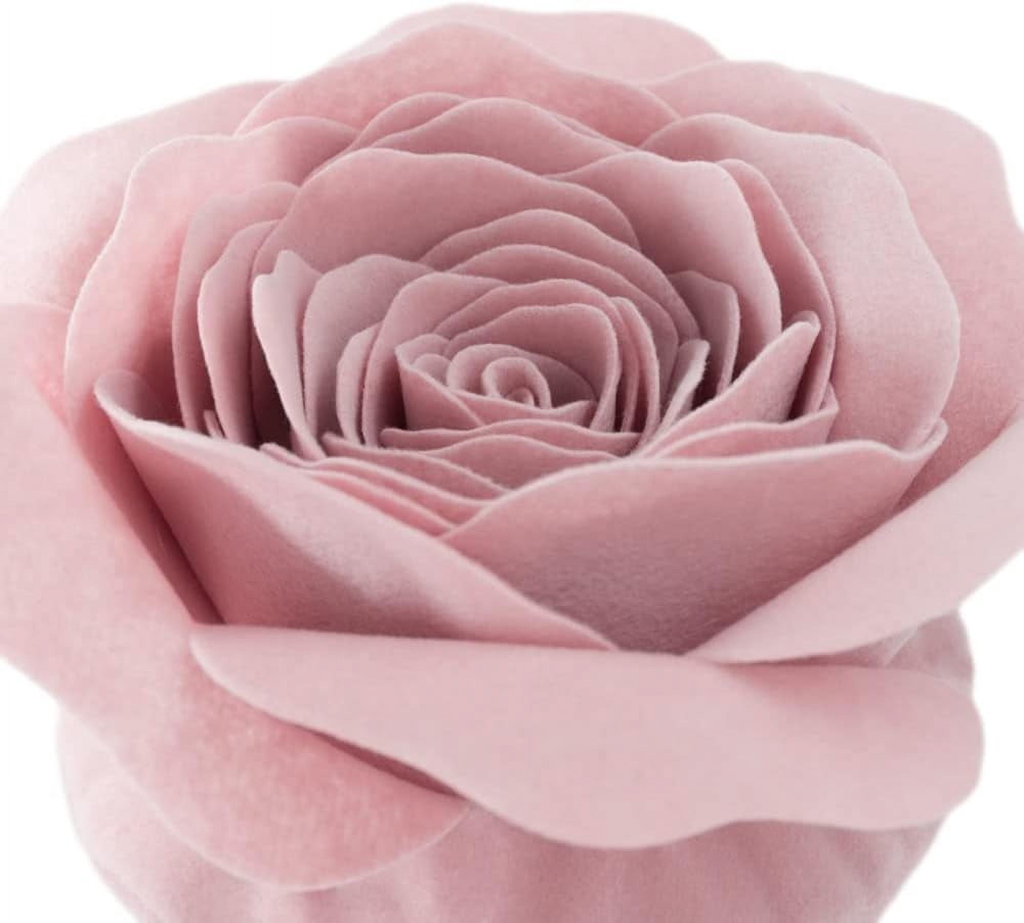 JWH 3D Round Decorative Handmade Valentine Day Flower Throw Pillows for Couch Bed Living Room Chair Bedroom 14 Inch Pink