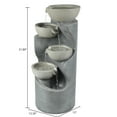 thumbnail image 6 of LuxenHome Modern Gray Resin Tiered Bowls Outdoor Fountain with Lights, 6 of 10