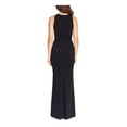 thumbnail image 2 of BETSY & ADAM Womens Black Stretch Zippered Ruffled High Front Slit Lined Sleeveless Scoop Neck Full-Length Formal Gown Dress Petites 6P, 2 of 5