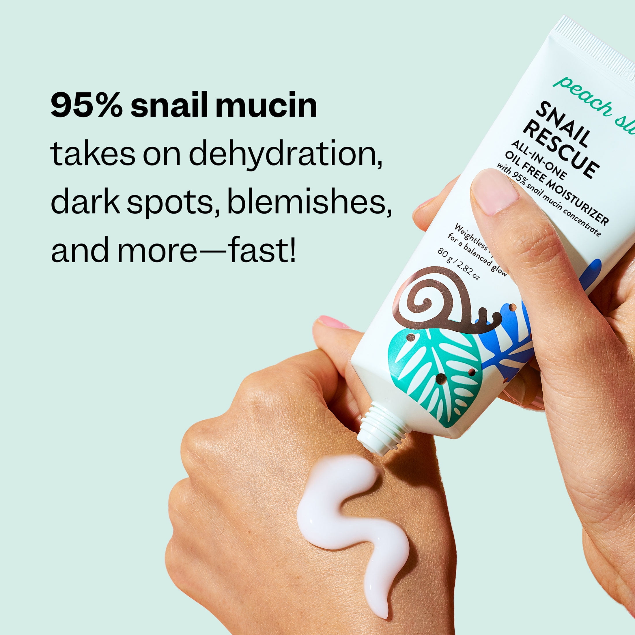 Peach Slices Snail Rescue All-in-One Oil Free Facial Moisturizer, 2.82 oz