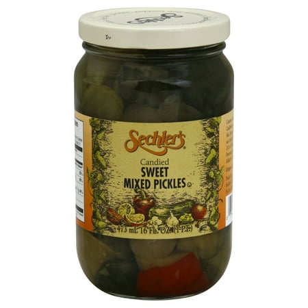 Sechler's Candied Sweet Mixed Pickles, 16 oz (Pack of 6)