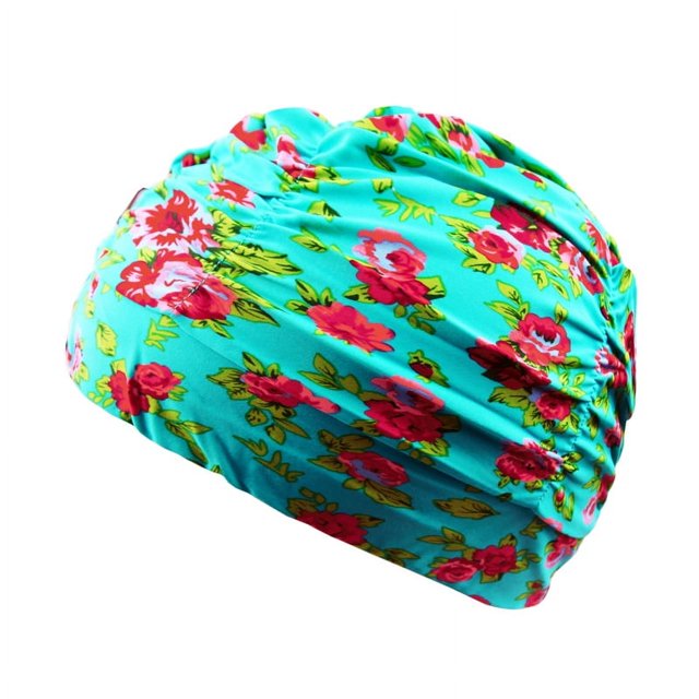 Gorro de baño de gran tamaño para mujer, para cabello largo y corto, para piscina, aguas termales, moda Joker, gorro de baño de tela con protección para los oídos